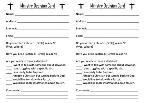 salvation decision card template